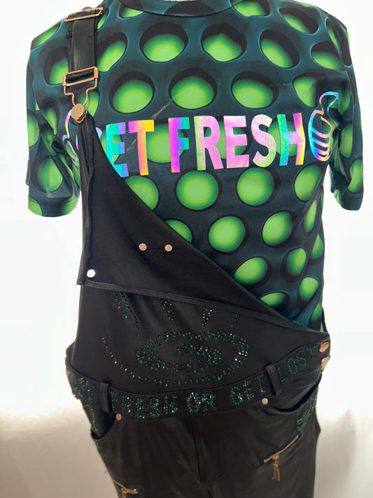 Green On Green Two Piece GETFRESH OR GETLOST Jumper Reflector