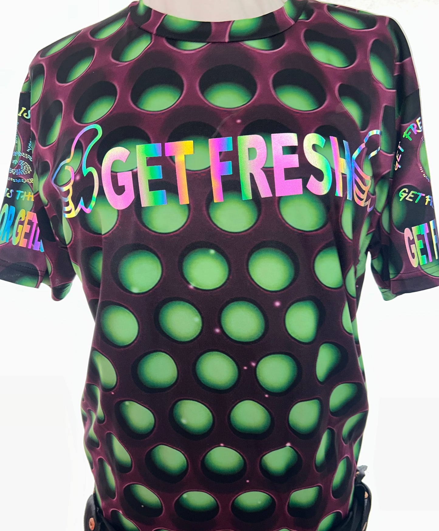 Pink On Black GETFRESH OR GETLOST Jumper Swarovski Crystals