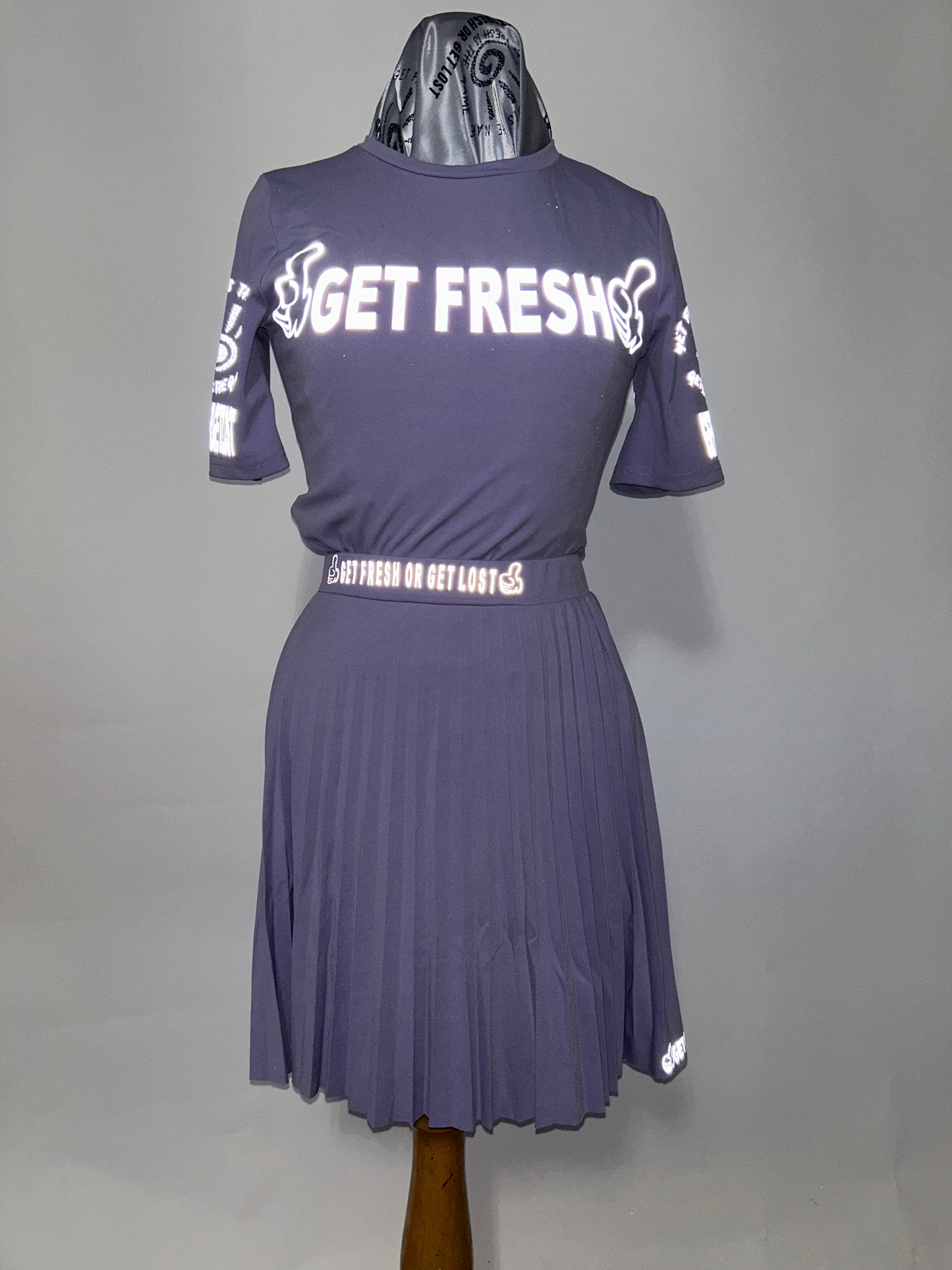 Purple tennis GETFRESH OR GETLOST Two Piece Reflector