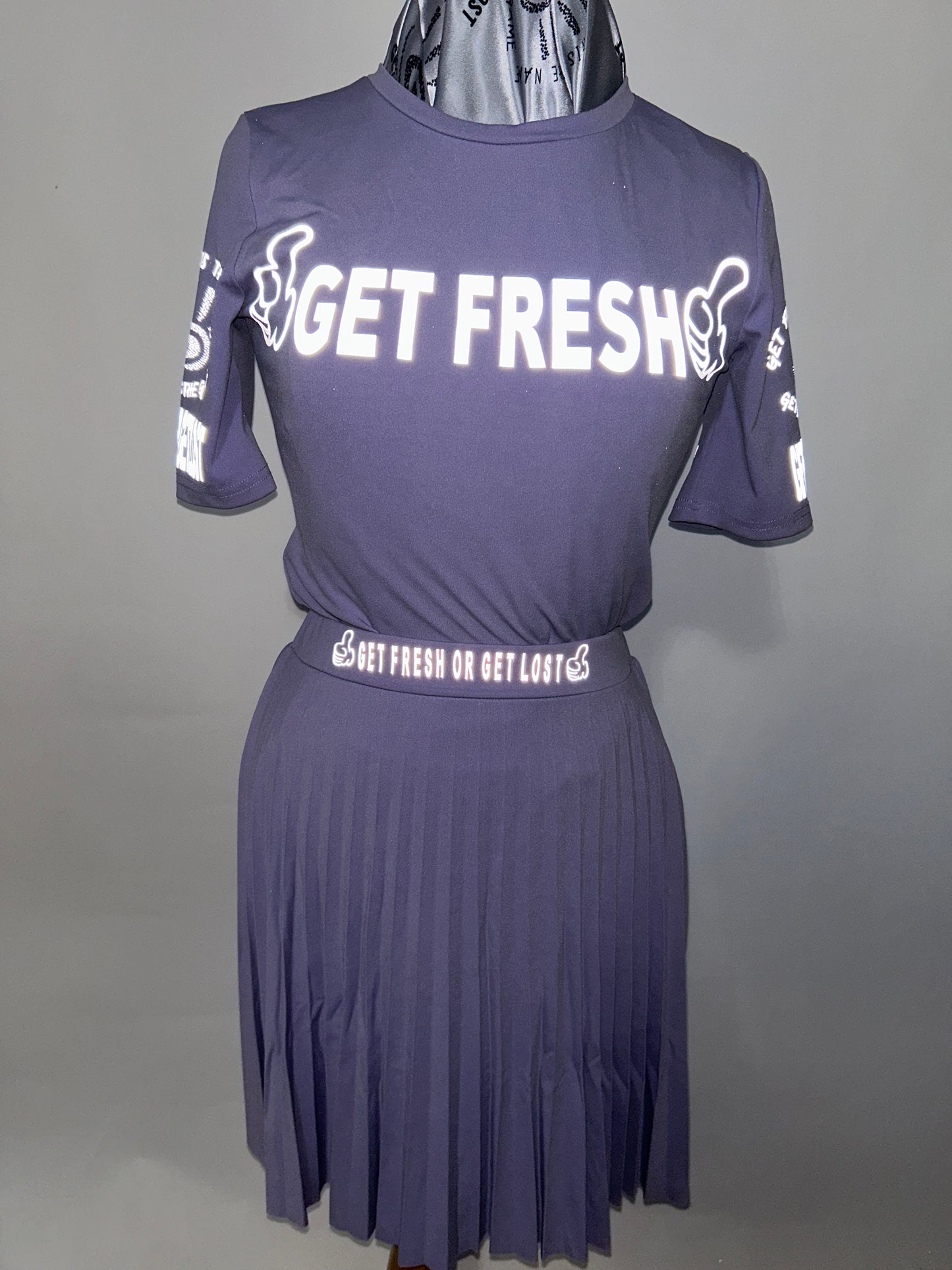 Purple tennis GETFRESH OR GETLOST Two Piece Reflector