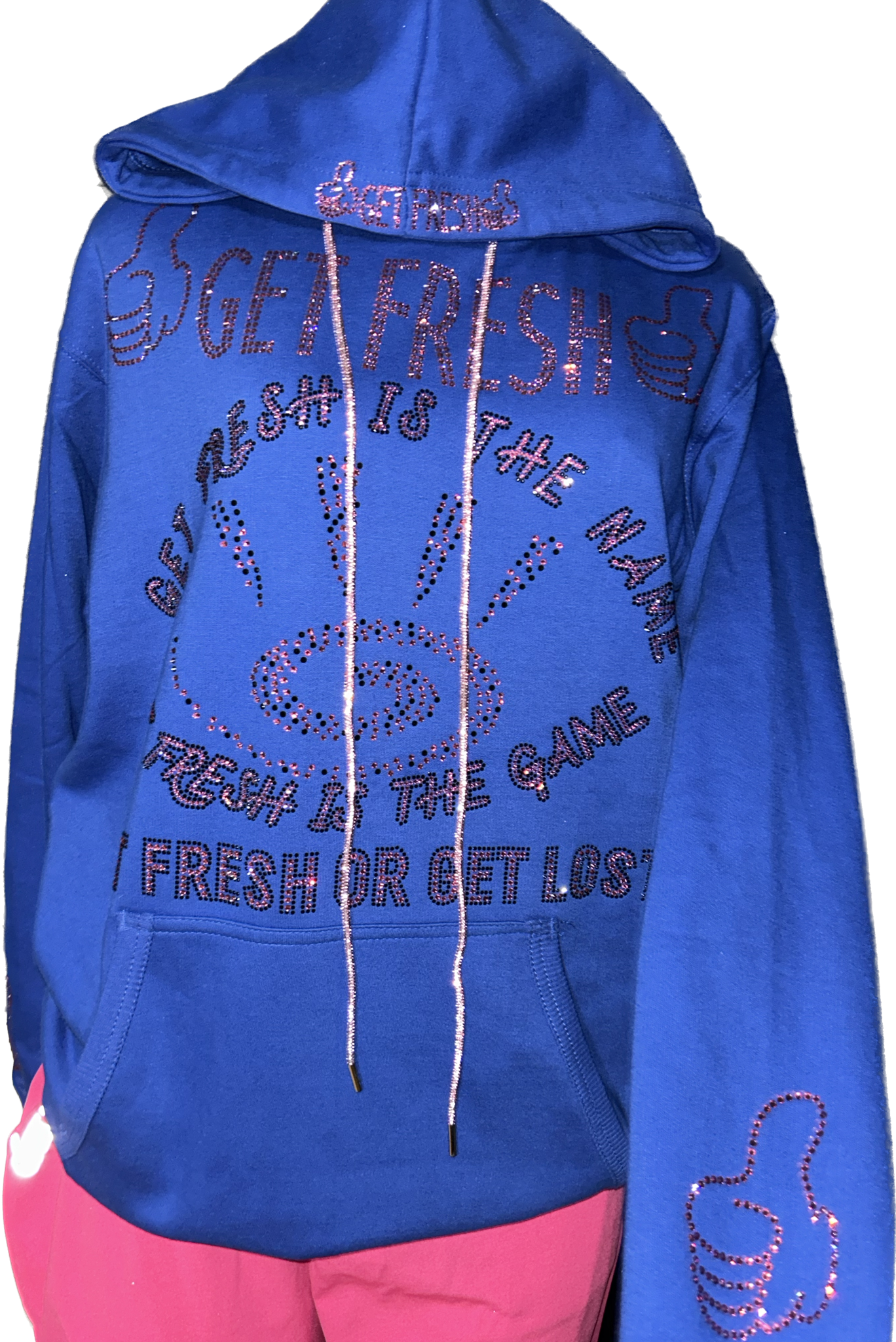 GETFRESH OR GETLOST Blue Sweater Rhinestone  One Piece