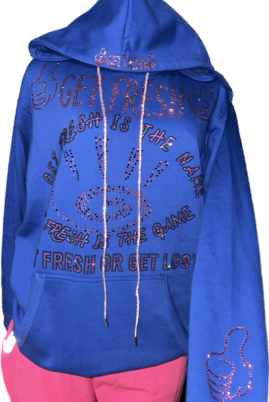 GETFRESH OR GETLOST Blue Sweater Rhinestone  One Piece