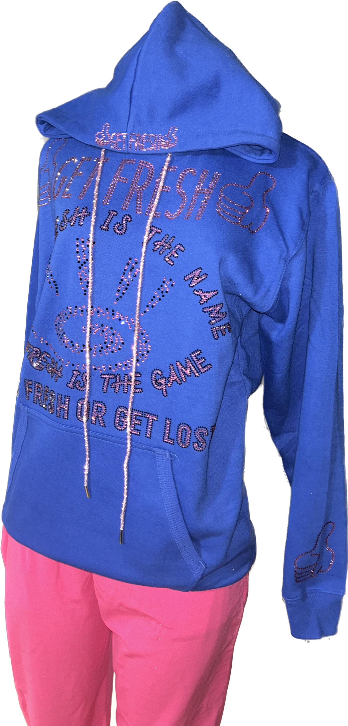 GETFRESH OR GETLOST Blue Sweater Rhinestone  One Piece