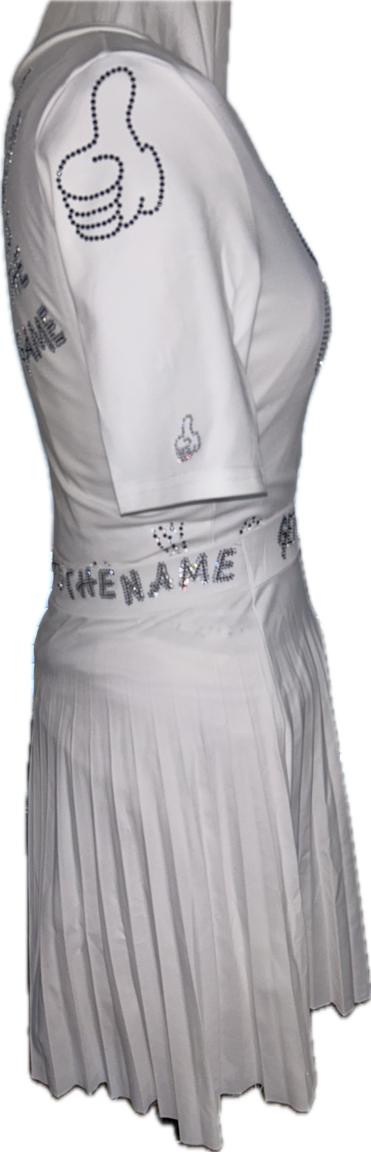 White GET FRESH OR LOST Two-Piece With Clear & Black Rhinestones Embroidery