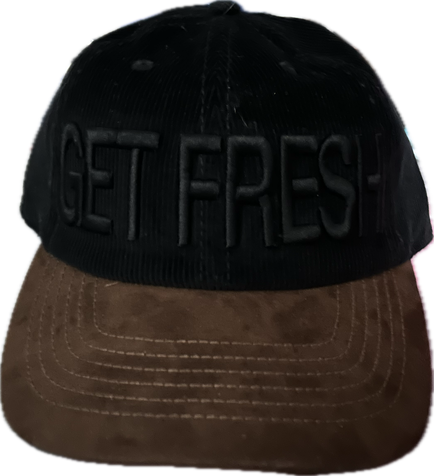 Black & Brown GET FRESH OR GET LOST Dad Hat With Black Letter Embroidery