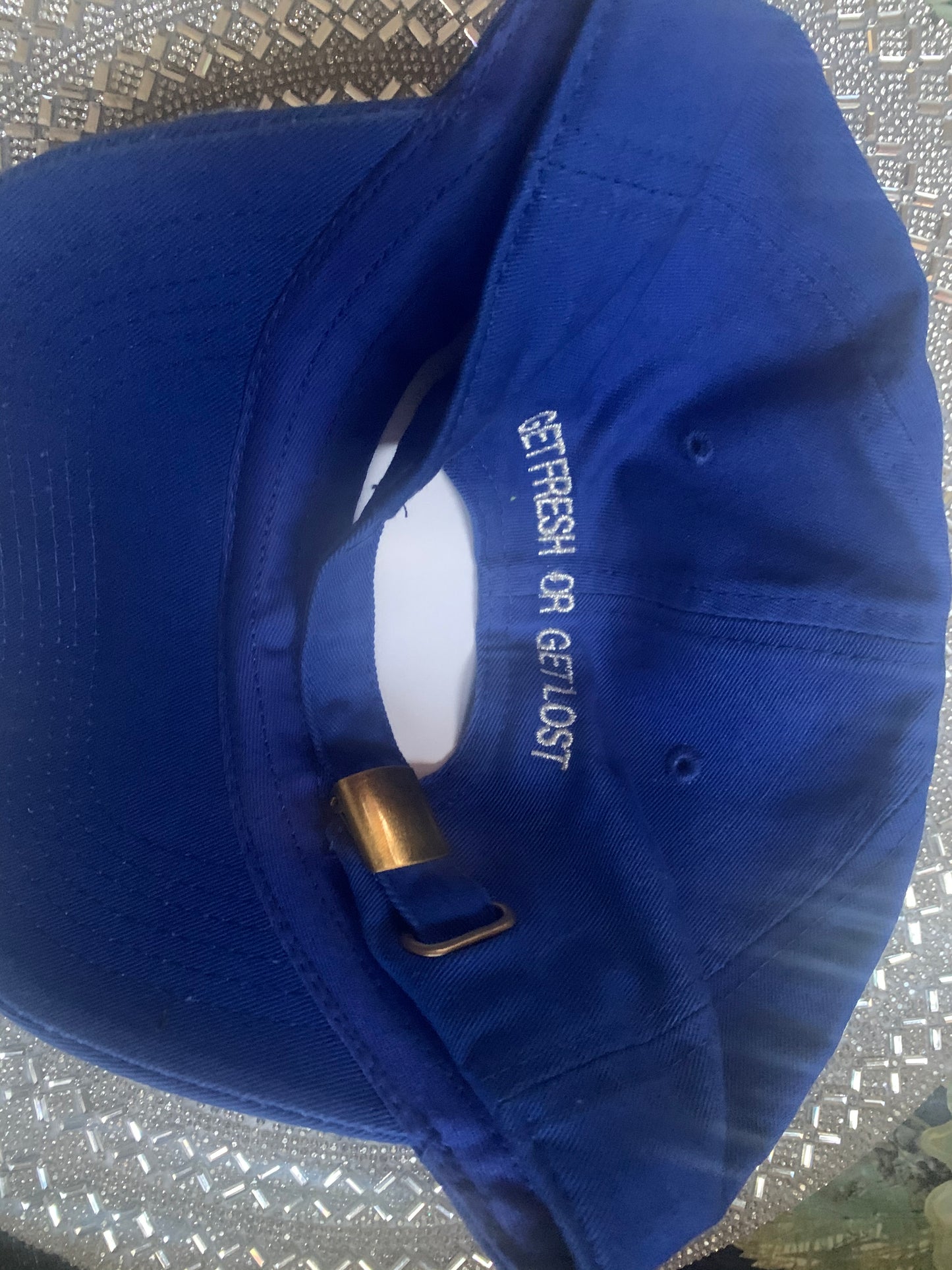 Royal Blue Dad Hat With Silver Embroidery