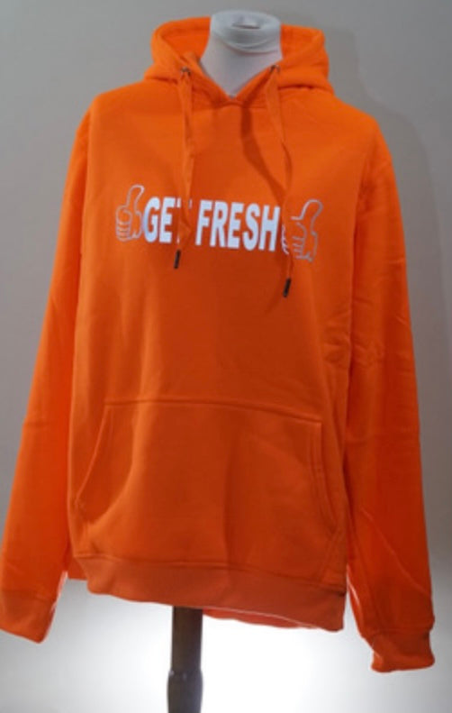 Bright Orange GET FRESH OR GET LOST  Reflector Hoodie